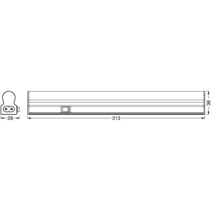 Ledvance - LED Virtuves zem skapīša lampa ar sensoru BATTEN LED/4W/230V 32 cm