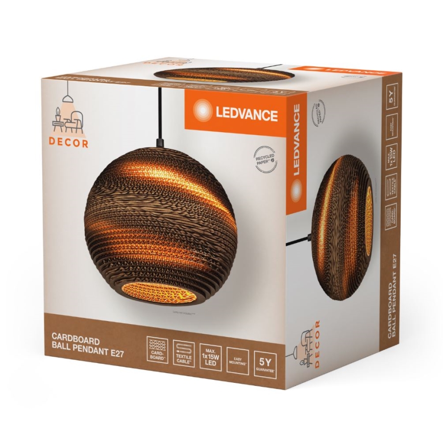 Ledvance - Lustra ar auklu DECOR CARDBOARD 1xE27/15W/230V d. 26 cm