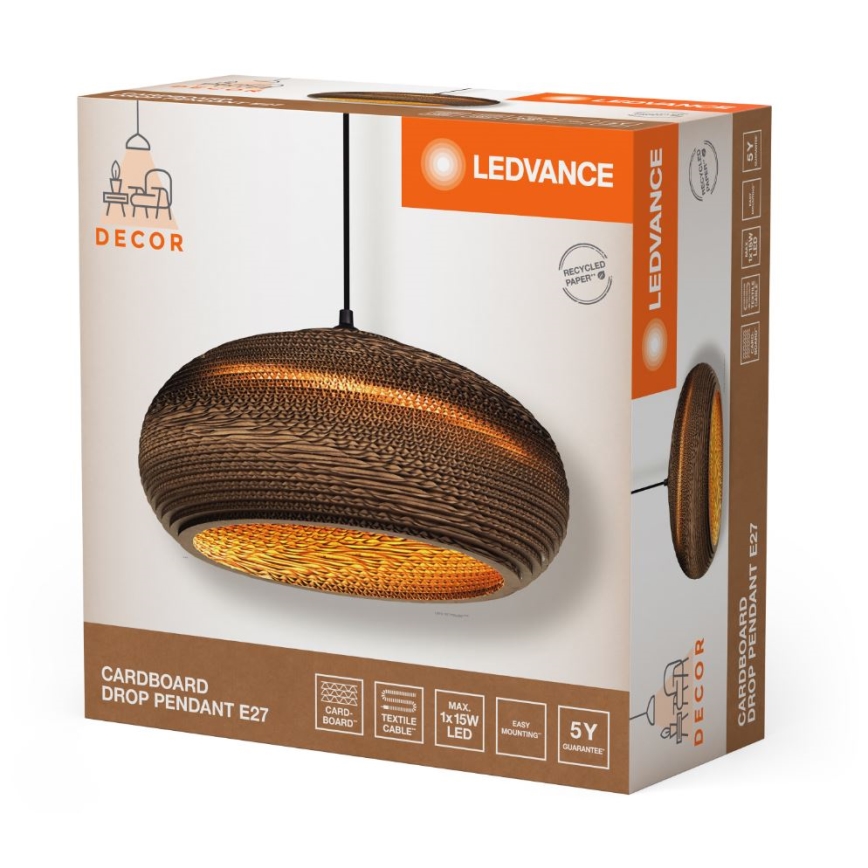 Ledvance - Lustra ar auklu DECOR CARDBOARD 1xE27/15W/230V d. 40 cm