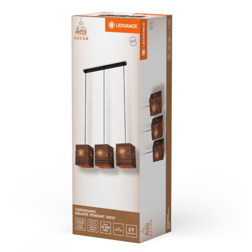 Ledvance - Lustra ar auklu DECOR CARDBOARD 3xE27/15W/230V