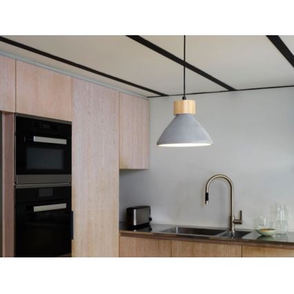 Ledvance - Lustra ar auklu DECOR CONCRETE 1xE27/15W/230V d. 22 cm betons pelēka