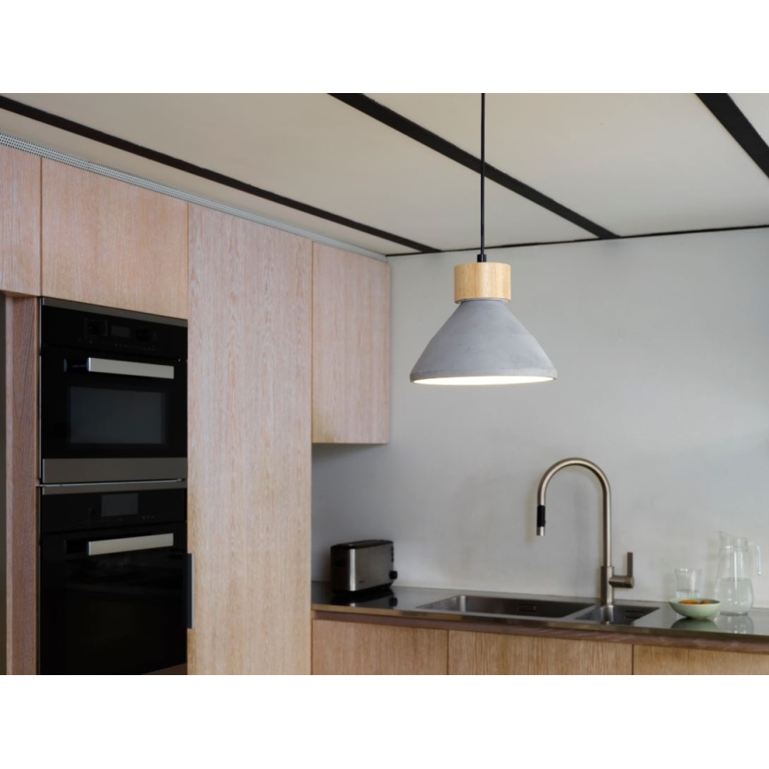Ledvance - Lustra ar auklu DECOR CONCRETE 1xE27/15W/230V d. 22 cm betons pelēka