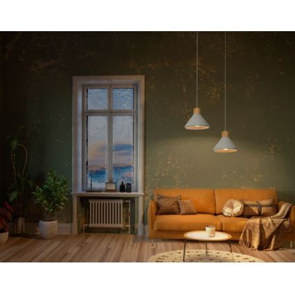 Ledvance - Lustra ar auklu DECOR CONCRETE 1xE27/15W/230V d. 22 cm betons pelēka