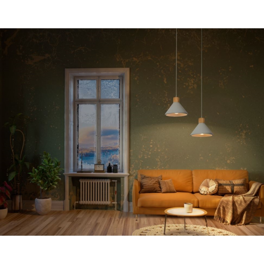 Ledvance - Lustra ar auklu DECOR CONCRETE 1xE27/15W/230V d. 22 cm betons pelēka