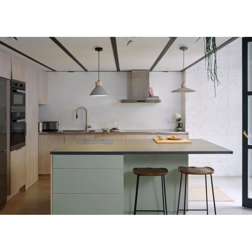 Ledvance - Lustra ar auklu DECOR CONCRETE 1xE27/15W/230V d. 22 cm betons pelēka