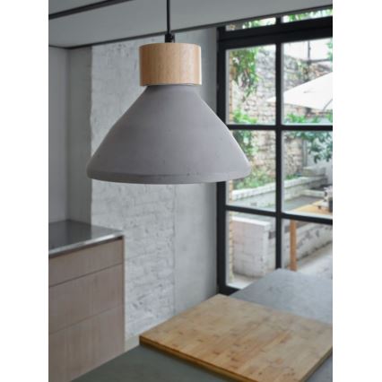 Ledvance - Lustra ar auklu DECOR CONCRETE 1xE27/15W/230V d. 22 cm betons pelēka