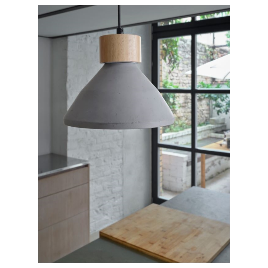 Ledvance - Lustra ar auklu DECOR CONCRETE 1xE27/15W/230V d. 22 cm betons pelēka