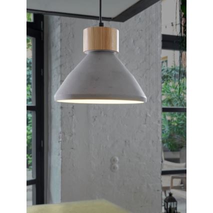 Ledvance - Lustra ar auklu DECOR CONCRETE 1xE27/15W/230V d. 22 cm betons pelēka