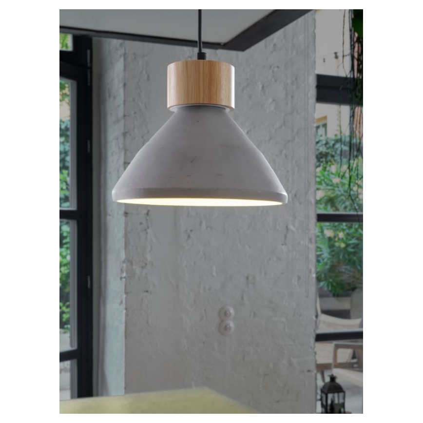 Ledvance - Lustra ar auklu DECOR CONCRETE 1xE27/15W/230V d. 22 cm betons pelēka