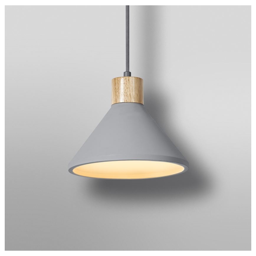 Ledvance - Lustra ar auklu DECOR CONCRETE 1xE27/15W/230V d. 22 cm betons pelēka