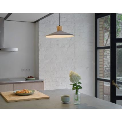 Ledvance - Lustra ar auklu DECOR CONCRETE 1xE27/15W/230V d. 32 cm betons pelēka