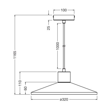 Ledvance - Lustra ar auklu DECOR CONCRETE 1xE27/15W/230V d. 32 cm betons pelēka