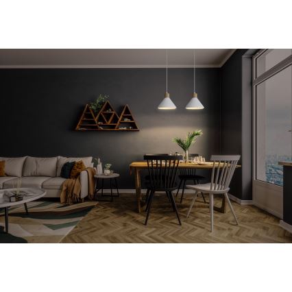 Ledvance - Lustra ar auklu DECOR PLASTER 1xE27/25W/230V d. 22 cm ģipsis balta