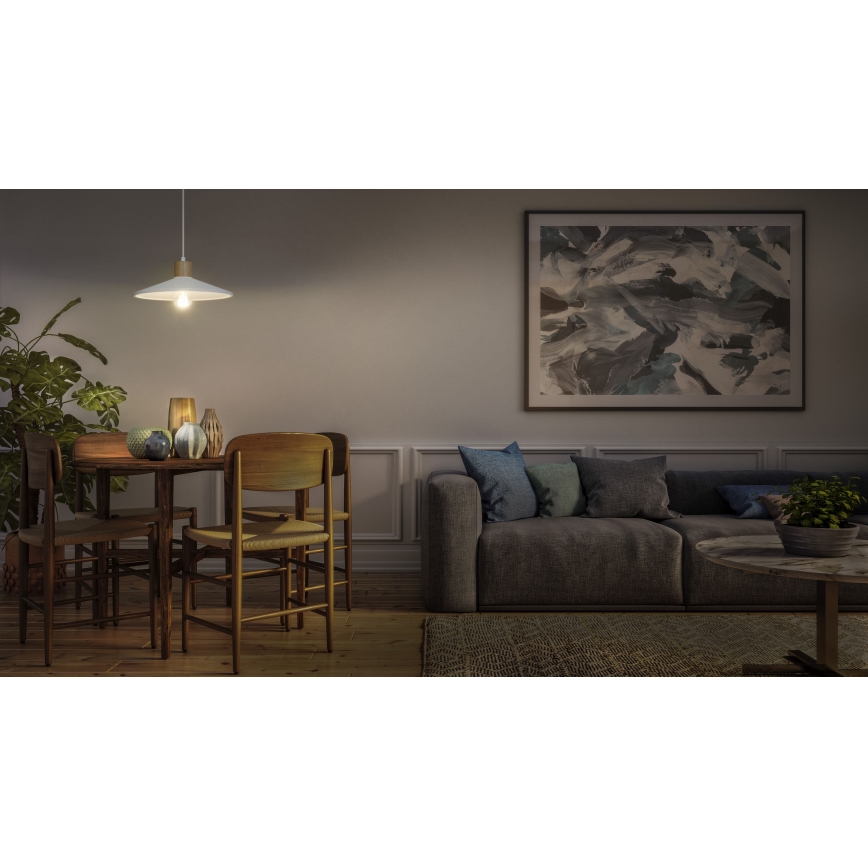 Ledvance - Lustra ar auklu DECOR PLASTER 1xE27/25W/230V d. 32 cm ģipsis balta