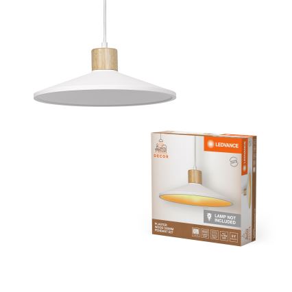 Ledvance - Lustra ar auklu DECOR PLASTER 1xE27/25W/230V d. 32 cm ģipsis balta