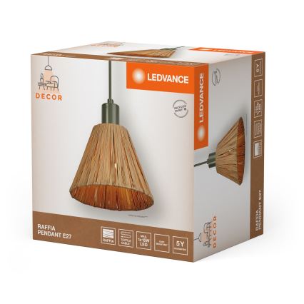 Ledvance - Lustra ar auklu DECOR RAFFIA 1xE27/15W/230V