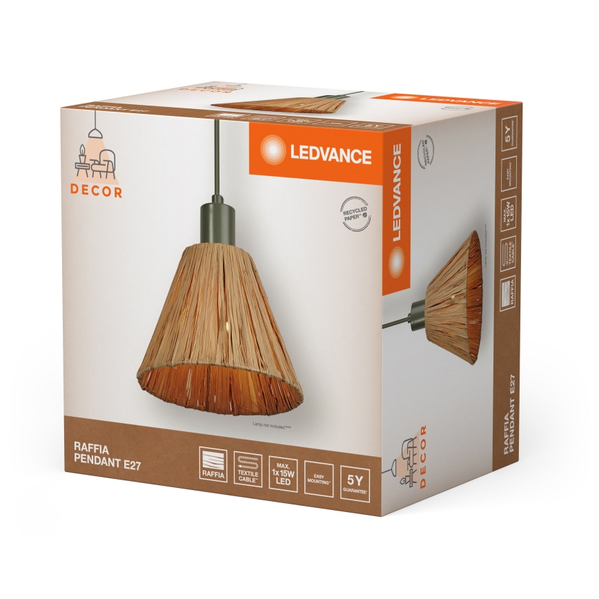 Ledvance - Lustra ar auklu DECOR RAFFIA 1xE27/15W/230V
