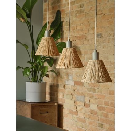 Ledvance - Lustra ar auklu DECOR RAFFIA 3xE27/15W/230V raffia bast