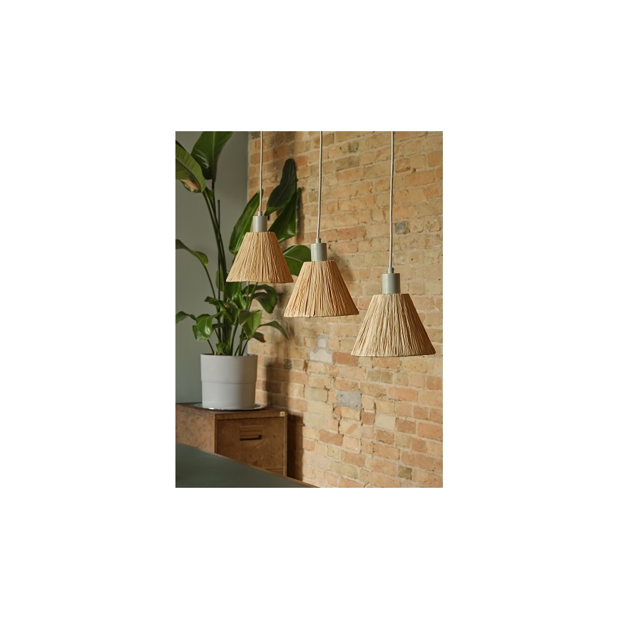 Ledvance - Lustra ar auklu DECOR RAFFIA 3xE27/15W/230V raffia bast