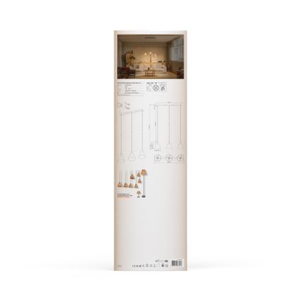 Ledvance - Lustra ar auklu DECOR RAFFIA 3xE27/15W/230V raffia bast