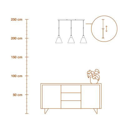 Ledvance - Lustra ar auklu DECOR RAFFIA 3xE27/15W/230V raffia bast