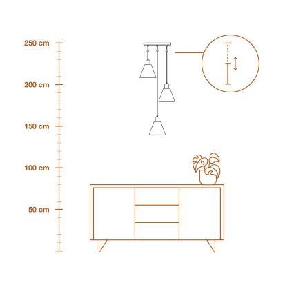 Ledvance - Lustra ar auklu DECOR RAFFIA 3xE27/15W/230V raffia bast
