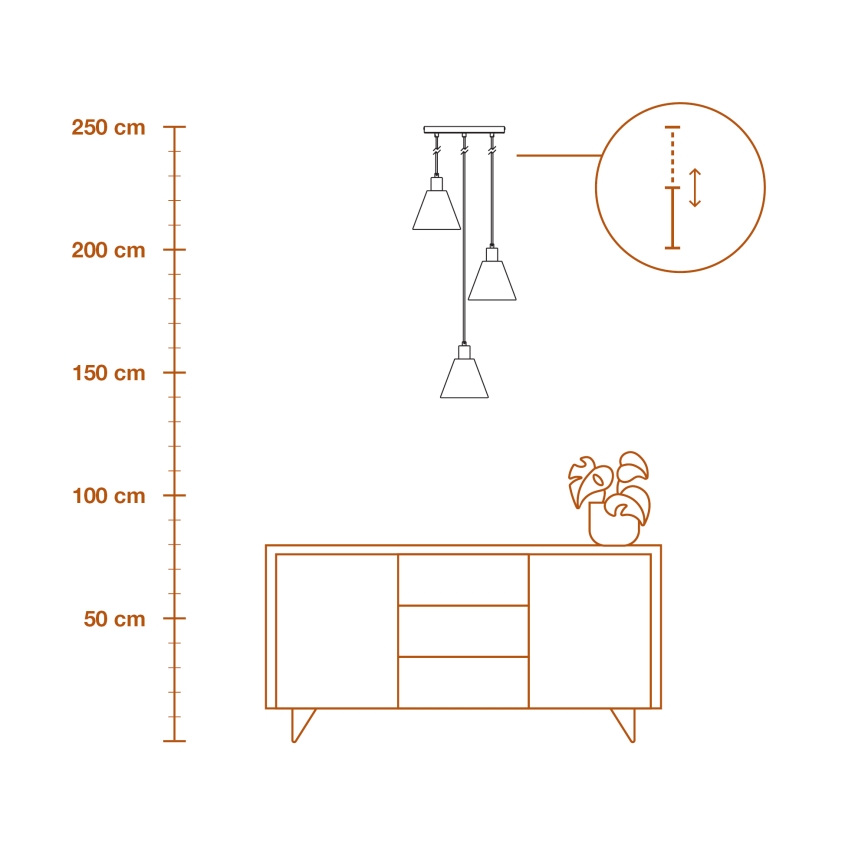 Ledvance - Lustra ar auklu DECOR RAFFIA 3xE27/15W/230V raffia bast