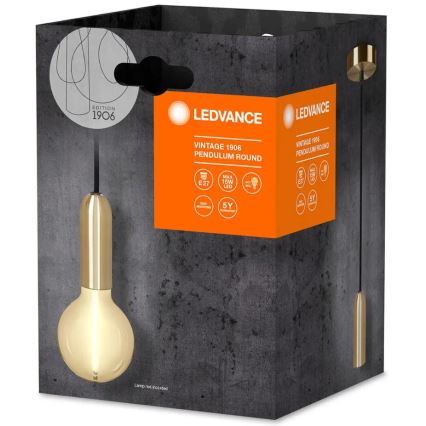 Ledvance - Lustra ar auklu PENDULUM ROUND 1xE27/15W/230V zelta