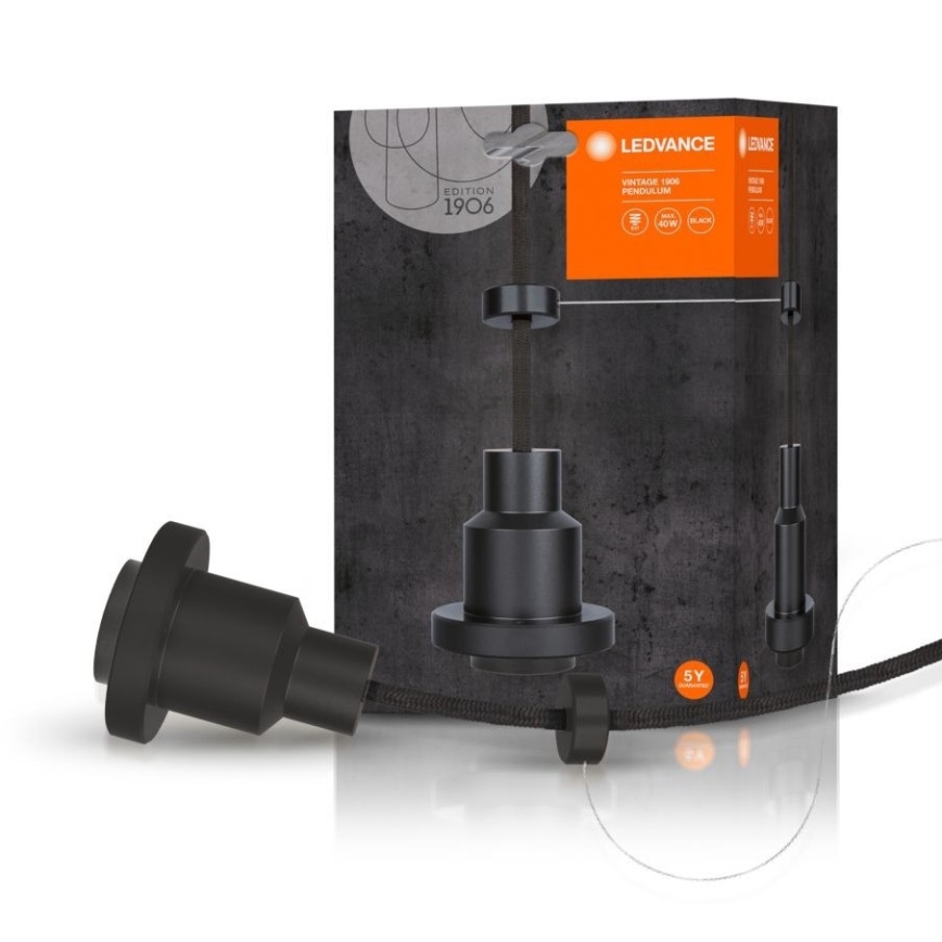 Ledvance - Lustra uz auklas PENDULUM 1xE27/60W/230V melns