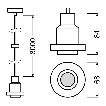 Ledvance - Lustra uz auklas PENDULUM 1xE27/60W/230V zelta