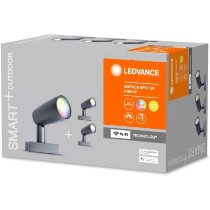 Ledvance - SET 3x LED RGBW Āra lampa SMART+ SPOT 3xLED/4,5W/230V IP65 Wi-Fi