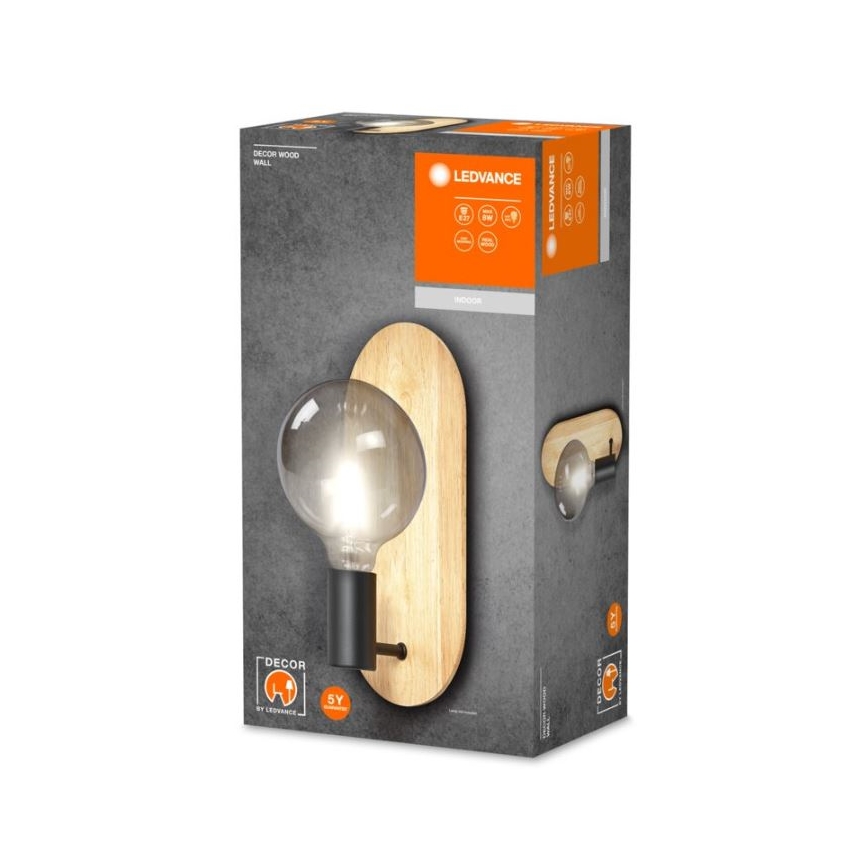Ledvance - Sienas lampa DECOR WOOD 1xE27/8W/230V