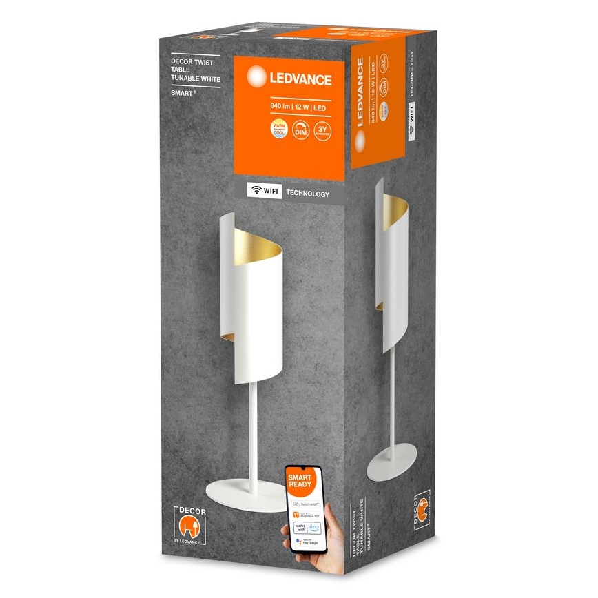 Ledvance - LED regulējama galda lampa SMART+ DECOR TWIST LED/12W/230V 3000-6500K Wi-Fi balta