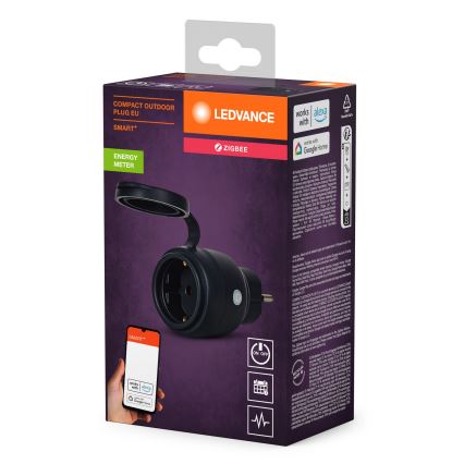 Ledvance - Viedā āra kontaktligzda SMART+ 3680W/230V/Tips F/SCHUKO 16A IP44 melna