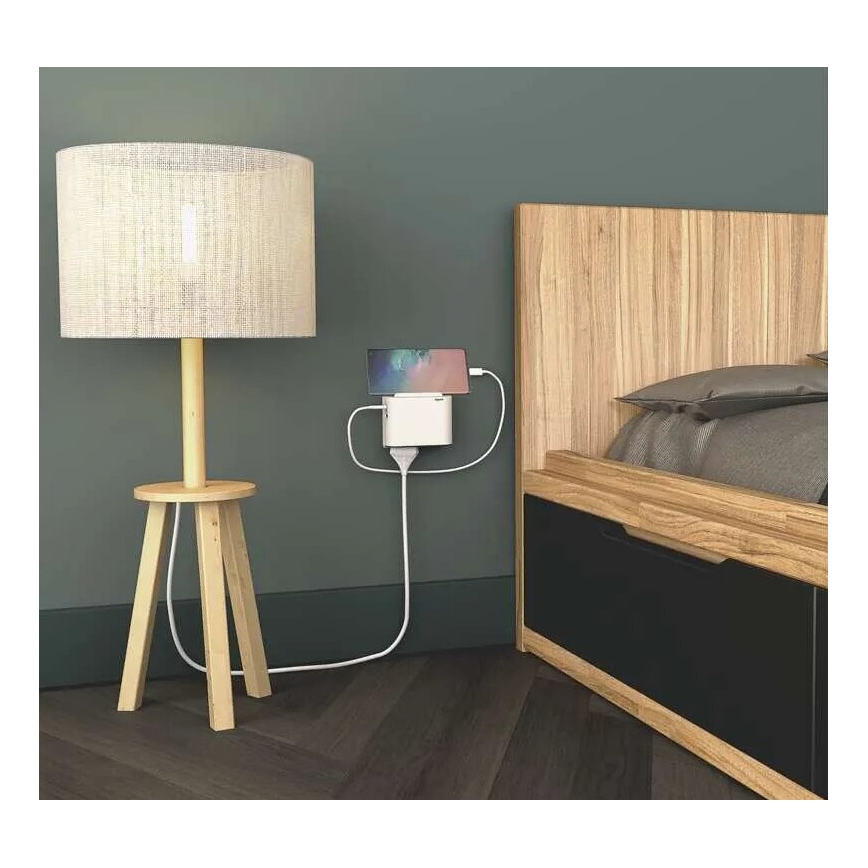 Legrand 049401 - Kontaktligzdas sadalītājs 2Z Tips C + USB-A + USB-C balta