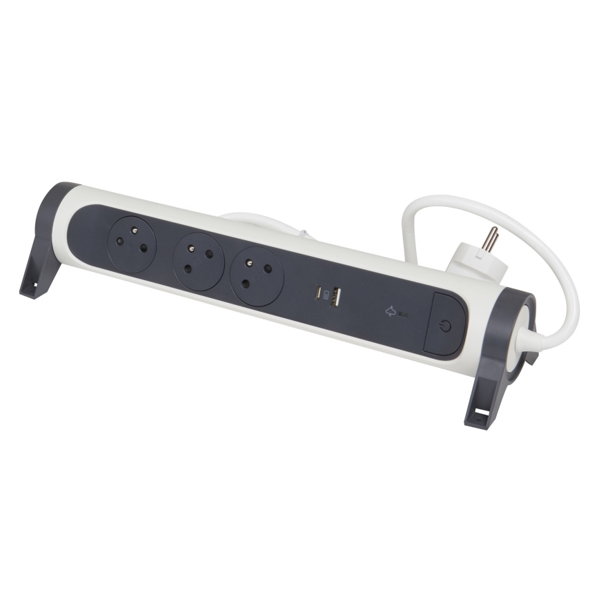 Legrand 049416 - Pagarinātāja vads ar slēdzi 3Z Tips E + USB-A + USB-C 1,5m