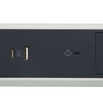 Legrand 049416 - Pagarinātāja vads ar slēdzi 3Z Tips E + USB-A + USB-C 1,5m