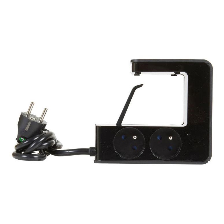 Legrand 050412 - Pagarinātāja vads ar slēdzi galda virsmai 4Z Tips E + 2x USB-A 1,5m melna