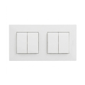 Legrand - 2x Dubultais sērijveida slēdzis č. 5 ar rāmi NILOE STEP balts