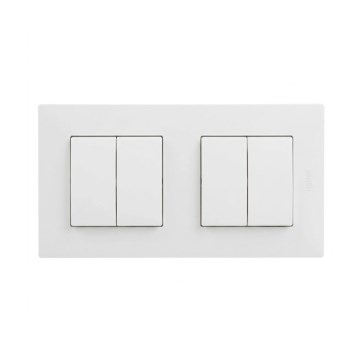 Legrand - 2x Dubultais sērijveida slēdzis č. 5 ar rāmi NILOE STEP balts