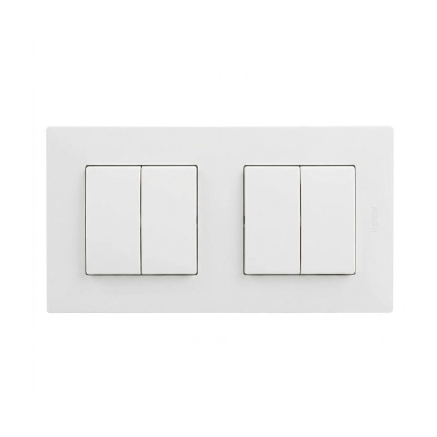 Legrand - 2x Dubultais sērijveida slēdzis č. 5 ar rāmi NILOE STEP balts