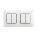 Legrand - 2x dubultais sērijveida slēdzis nr. 5 ar NILOE rāmīti baltā krāsā