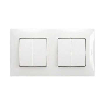 Legrand - 2x dubultais sērijveida slēdzis nr. 5 ar NILOE rāmīti baltā krāsā