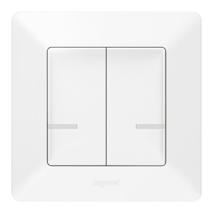 Legrand 752187- Viedais 2 pogu bezvadu slēdzis VALENA 1xCR2032 Wi-Fi IP40