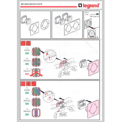 Legrand 89700 - Grīdas ligzdas rāmis PLATINUM 2M IP44 nerūsējošs