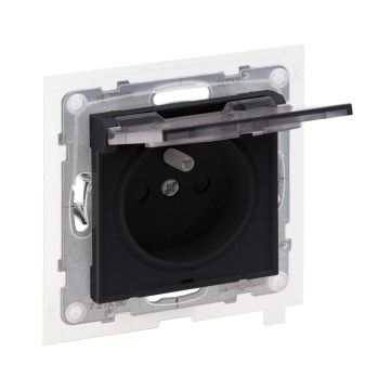 Legrand - Āra mājas kontaktligzda bez rāmja NILOE STEP 250V IP44 melna