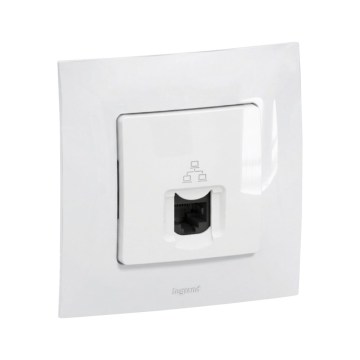 Legrand - balta Ethernet ligzda RJ45 ar NILOE rāmi