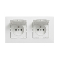 Legrand - Divkārša āra mājas kontaktligzda ar rāmi NILOE STEP 250V IP44 balta