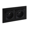 Legrand - Dubulta āra kontaktligzda ar rāmi NILOE STEP 250V IP44 melna