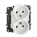 Legrand - Dubulta mājas kontaktligzda bez rāmja NILOE 250V balta